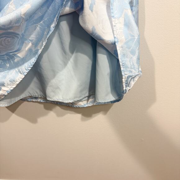 SSYS The Palmer Puff Sleeve Drop Waist Brocade Dress Blue Size S EUC - Picture 5 of 6